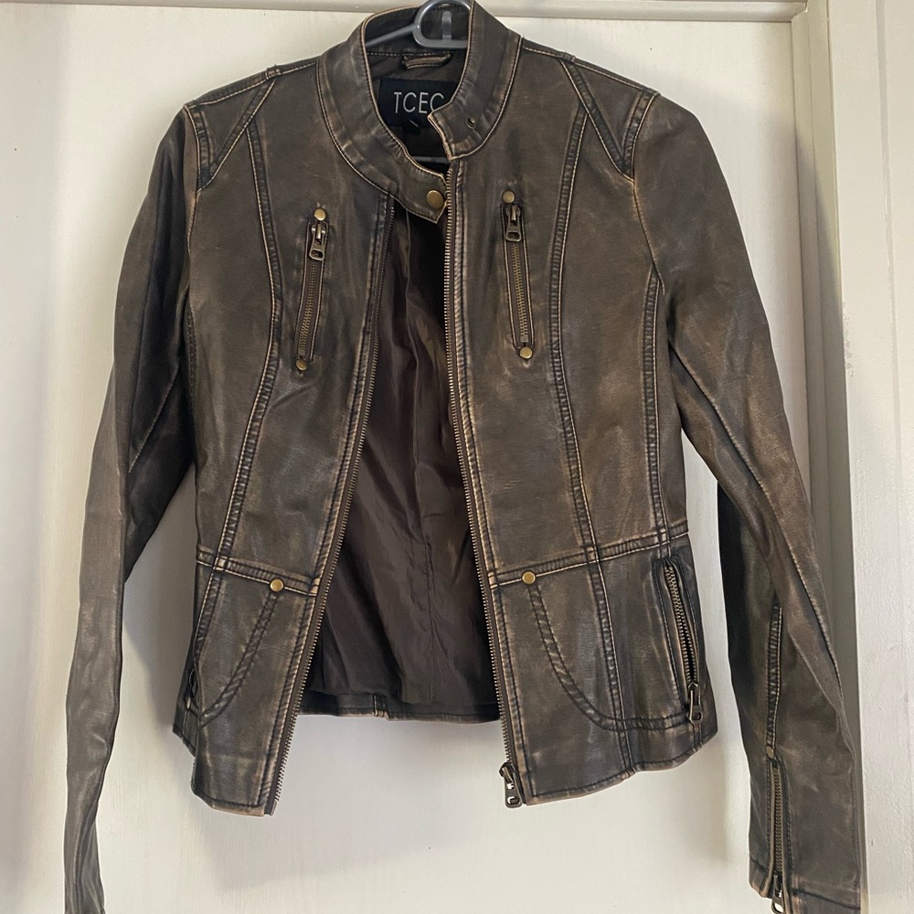 TCEC Distressed Leather Jacket